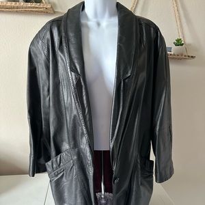 Women’s leather jacket.